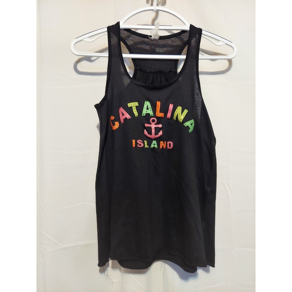 Bella+Canvas Tank Top Catalina Island Black Sleeveless Racerback Womens - Picture 1 of 4